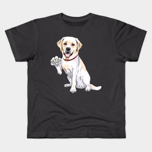 Labrador Retriever smiles and gives a paw Kids T-Shirt